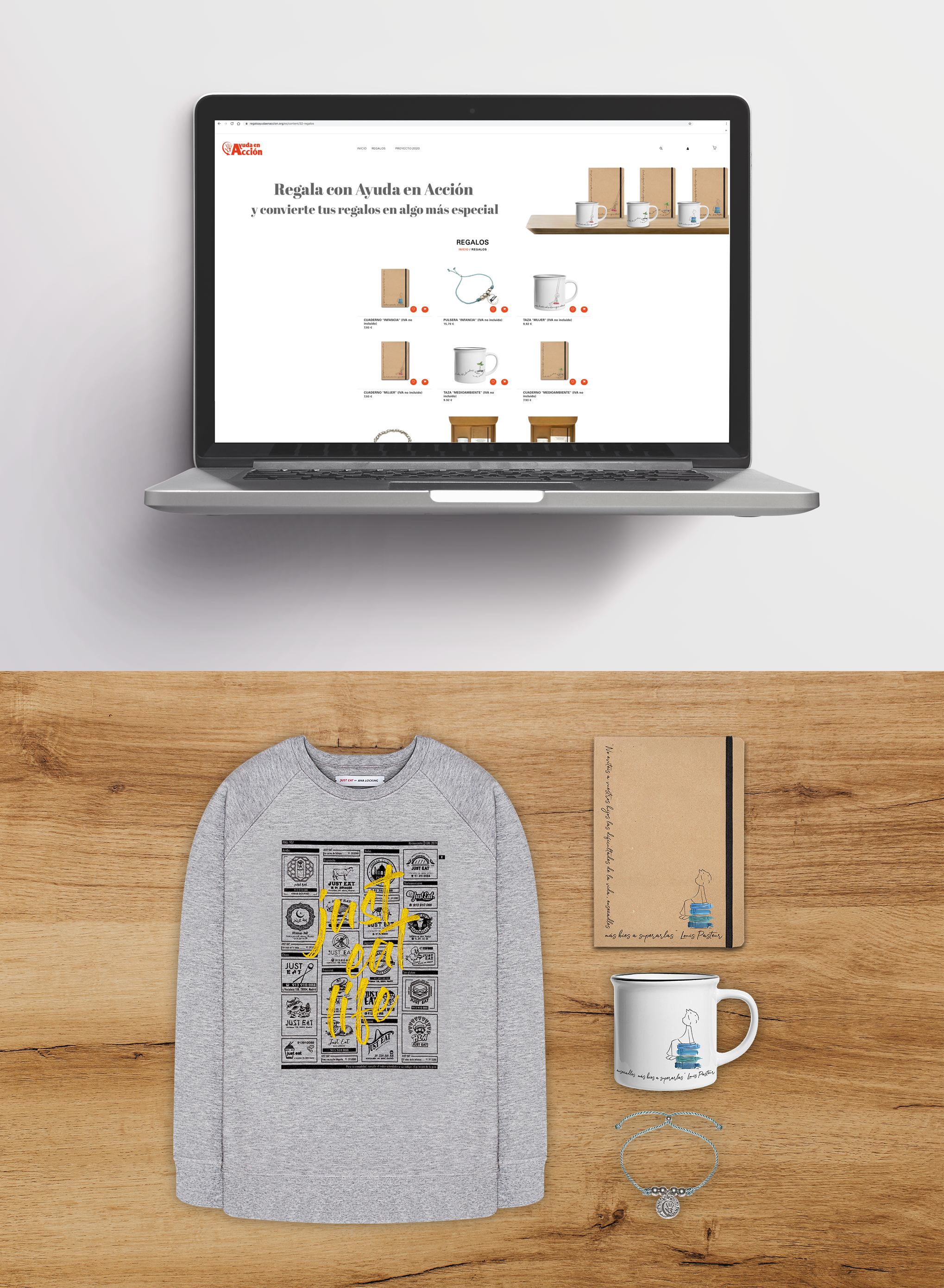 Diseño y producción de regalos solidarios para Ayuda en Acción