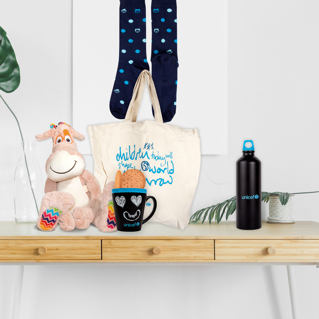 Producto solidario diseñado y producido por Forletter para UNICEF